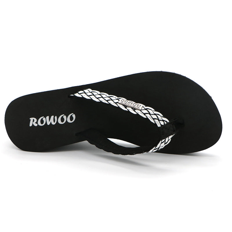 Flip Flops for Women Ribbon Platform Wedge Comfort Thong Sandal