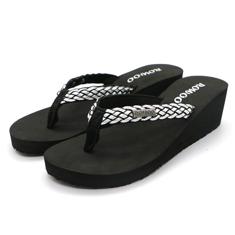 Flip Flops for Women Ribbon Platform Wedge Comfort Thong Sandal