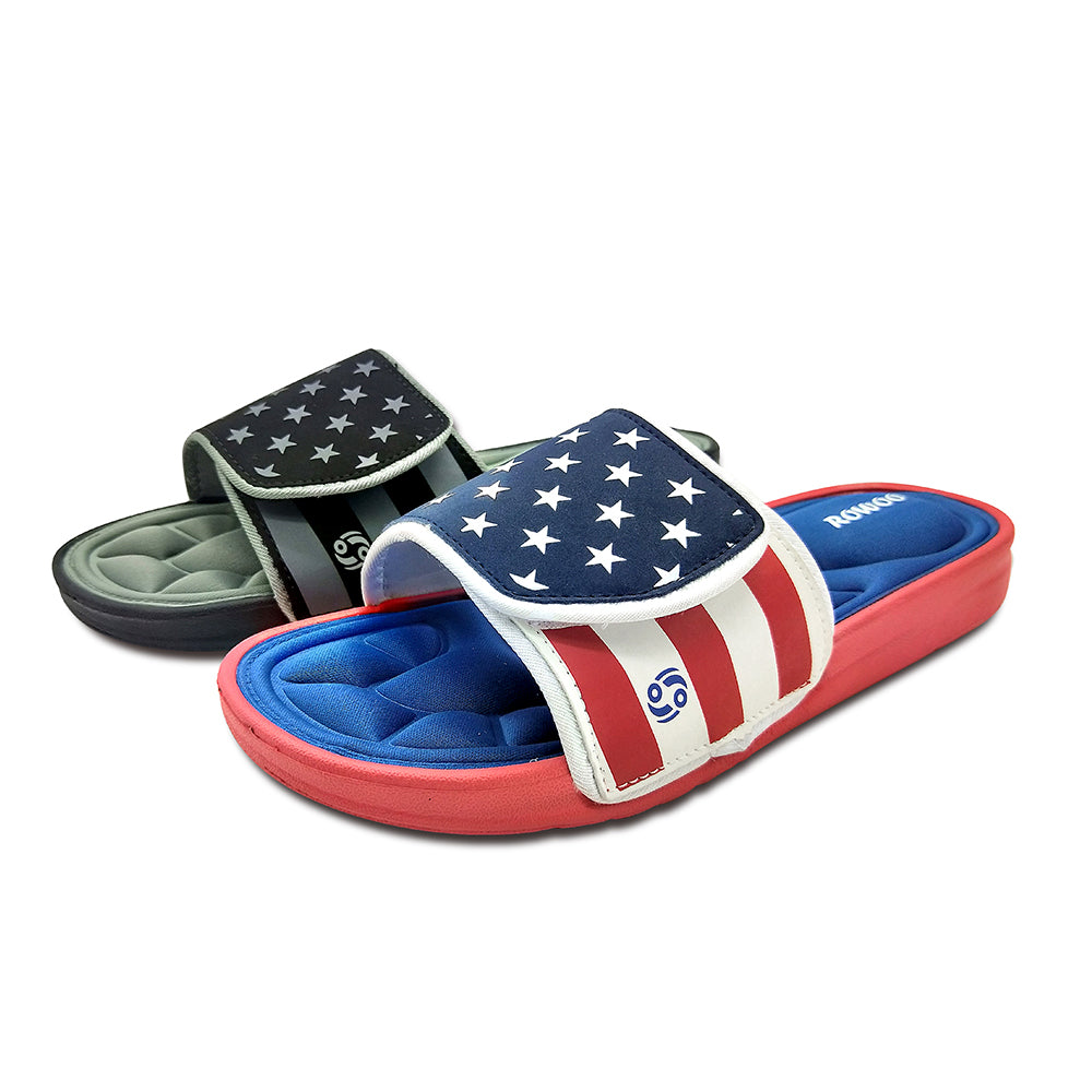 Men Slide Sandals Strip Star Memory Foam New Arrival