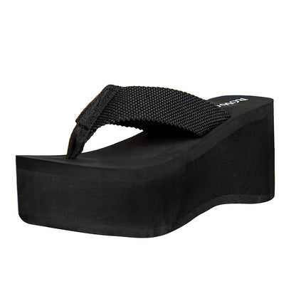 Women's Platform Wedges Webbing Flip Flops Designer Beach Sandals