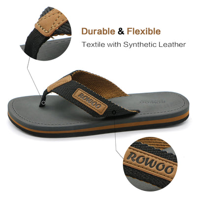 Men's Flip flops Comfort Footbed Fabric Straps Summer Sandals