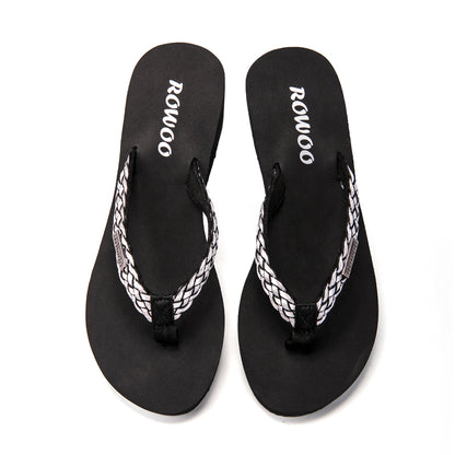 Womens Summer High heels Flip Flops Fashion Decorative sandals