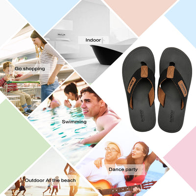 Men's Flip flops Comfort Footbed Fabric Straps Summer Sandals