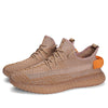 Yellow coconut casual shoes men breathable fly woven sneakers