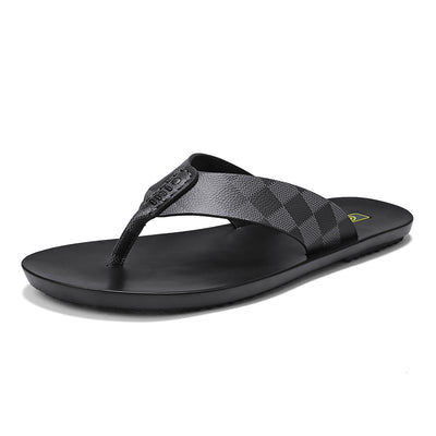 men leather flip flops beach sandals