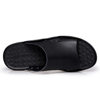 Mens leather slide sandals