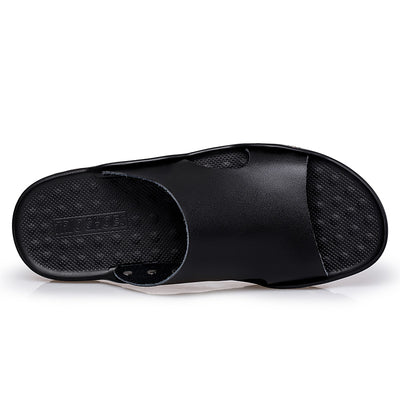 Mens leather slide sandals
