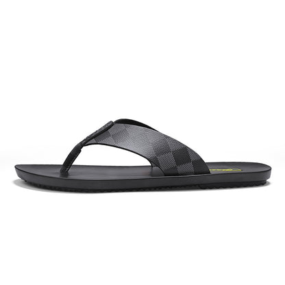 men leather flip flops beach sandals