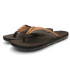 Men's Beach Flip Flops Leather Sandals Summer Shoes Indoor/Outdoor