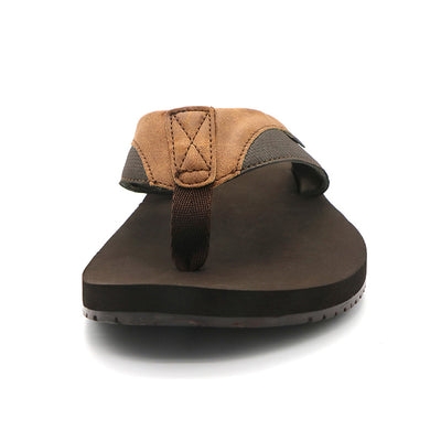 Men's Beach Flip Flops Leather Sandals Summer Shoes Indoor/Outdoor
