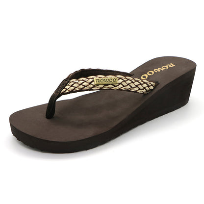 Flip Flops for Women Ribbon Platform Wedge Comfort Thong Sandal