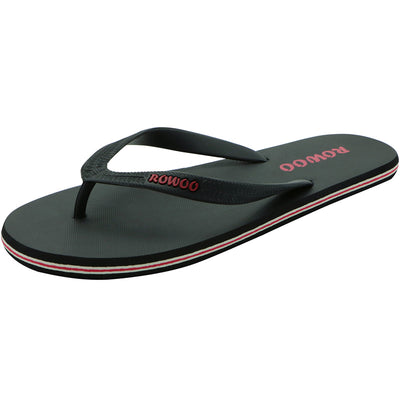 Mens Flip Flops Beach Flat Sandals Rubble Thongs Striped