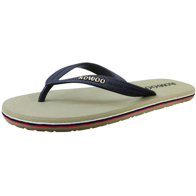 Mens Flip Flops Beach Flat Sandals Rubble Thongs Striped