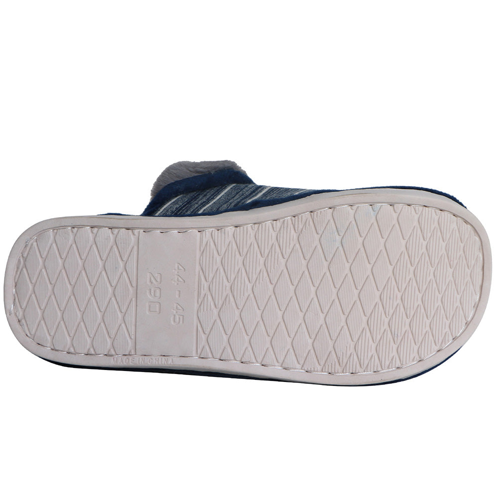 Stripe Fluffy Anti-slip Home Shoes Indoor Soft Plush Slipper for Adult