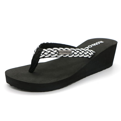 Flip Flops for Women Ribbon Platform Wedge Comfort Thong Sandal