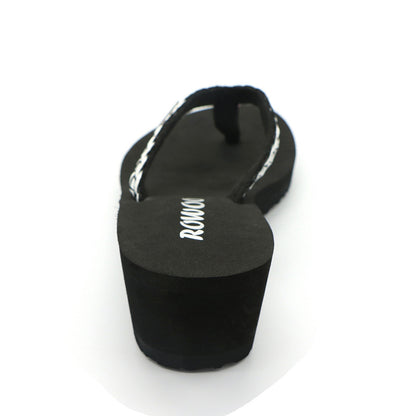 Flip Flops for Women Ribbon Platform Wedge Comfort Thong Sandal