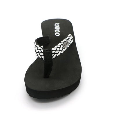 Flip Flops for Women Ribbon Platform Wedge Comfort Thong Sandal
