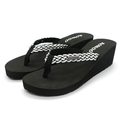 Flip Flops for Women Ribbon Platform Wedge Comfort Thong Sandal