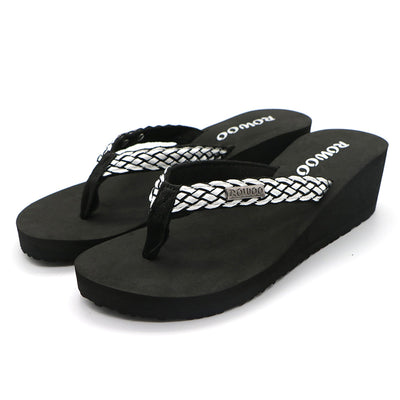 Flip Flops for Women Ribbon Platform Wedge Comfort Thong Sandal