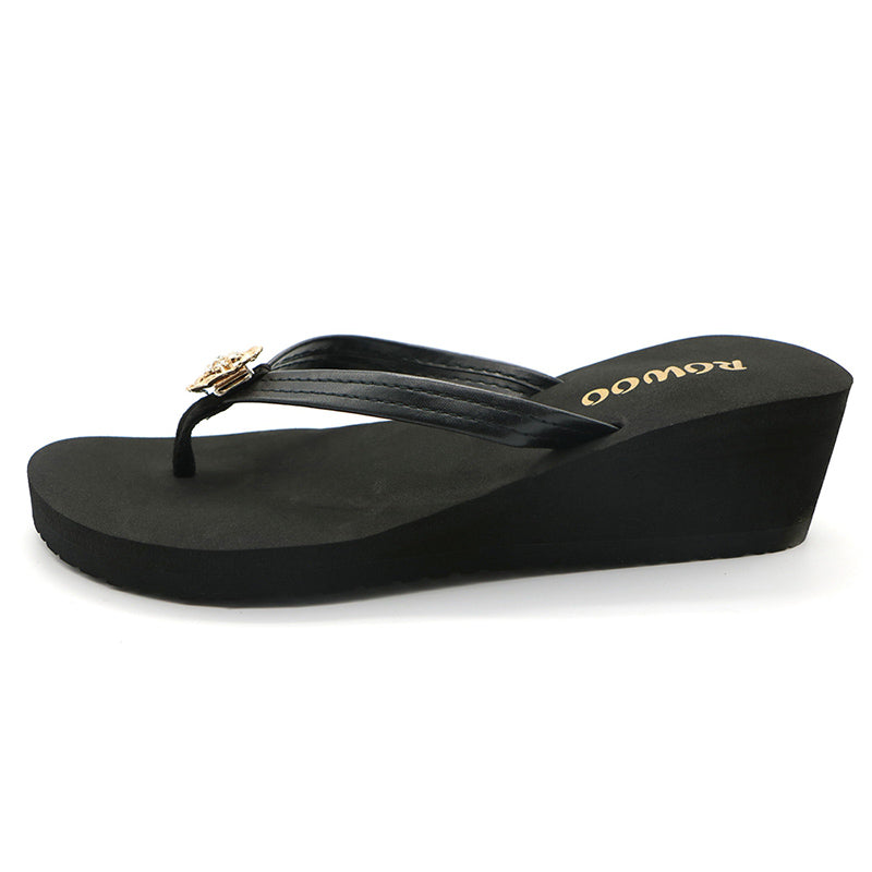 Women's Flip Flops Platform Wedge sandal Fashion Diamond High Heel