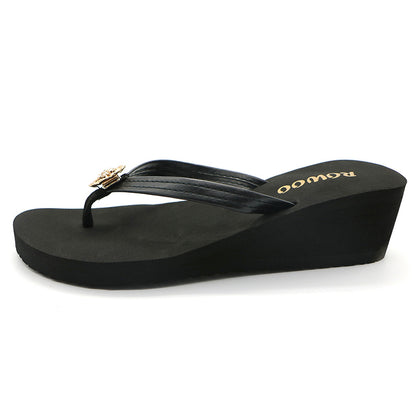 Women's Flip Flops Platform Wedge sandal Fashion Diamond High Heel